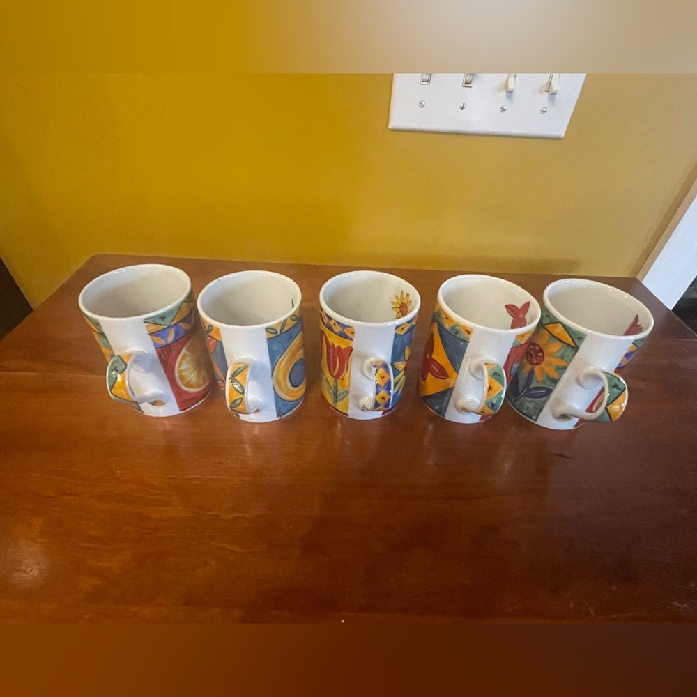Colorful Floral Ceramic Mug - Assorted Bright Pattern - Picture 3 of 3